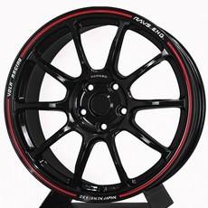 麗車坊 鋁圈 EP1136D 鑄造 17吋 5孔112, 亮黑色+紅邊+鐳刻, 1個