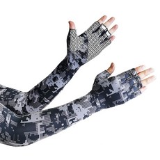 제트스키용 특수장갑 자외선차단 프리다이빙 스노클링 토시 남여공용 초박형 서핑, 그레이 아이스 실크 팔 소매 일체형