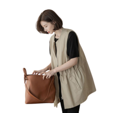 여성용 조끼 밴딩 집업 트렌치 루즈핏 조끼 재킷 뉴타임즈 F2420261