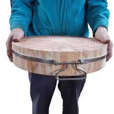 원형 도마 통나무 원형도마 식당 업소용 주방도마 조리도구 주방용품, 1개, I. 소나무재 1038cm 균열방지 3.0 두께 강철