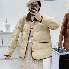 여성용 에콕스 에비뉴 배색 오리털 패딩