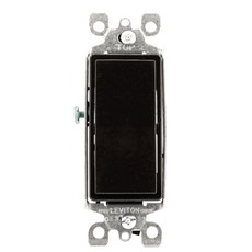 레비톤 15암페어 120277볼트 데코라 로커 3방향 AC 콰이어트 스위치 주거용 등급 접지 5603-2E 블랙, 1 Pack, Brown