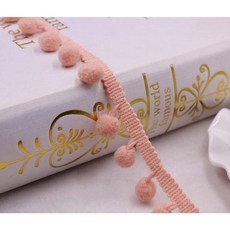 코튼원단 미니 진주 폼폼 프린지 리본 재봉 레이스 니트 원단 수제 DIY 공예 액세서리 4 야드 트림 볼 10 mm, 4yard, apriot, 1개