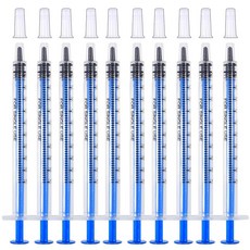 반려동물 애완용 앵무새 동물사료 급식용 주사기 1ml(마개포함), 10개, 블루