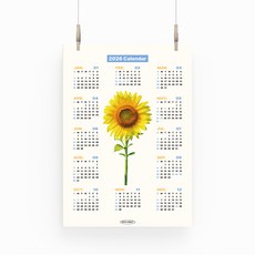 2026년 연력포스터 한장달력 캔버스포스터 캘린더 액자 오브제 포스터 A Sunflower, 1개