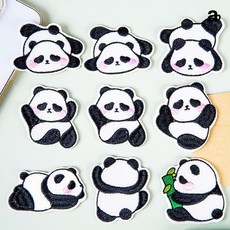가방 모자 옷에 붙이는 팬더 캐릭터 와펜 와팬 패치 스티커 와펜붙이기