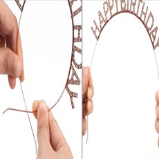 집돌이상점 생일레터링 머리띠 생일머리띠, 골드