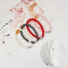 펄 진주 마그네틱 자석 후사고리 커튼 커텐 타이백, A, 화이트, 1개