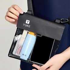 대용량 방수팩 슬링 웨이스트백 터치스크린, 1개, 블랙