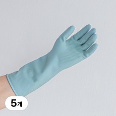 백화상점 천연 라텍스 고무장갑, 파스텔블루, 중(M), 5개