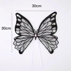 트레조 개 날개 빛나는 나비 뒤 장식 강아지 여름 옷 가슴 작은 포메라니안 테디 빅베어, 30x30cm 2