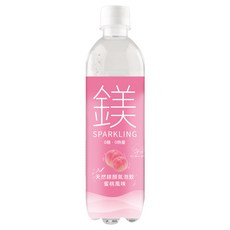 鎂顏 天然鎂顏氣泡飲 蜜桃風味 500ML 24瓶/箱 零糖零熱量深海鎂元素, 1套
