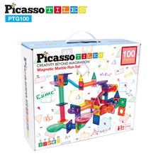 PICASSO TILES 畢卡索 100片磁力片積木 軌道球組 - 益智玩具，激發創造力，安全無毒, 彩色, 1個