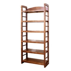 BuyJM 實木多功能置物架/書架 (胡桃木色) T-4001WA, 詳見包裝, 詳見包裝, 六層