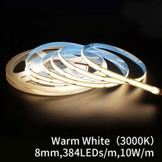 5M COB RGB 12V 라이트 도트리스 따뜻한 24V 스트립 LED 화이트 자연 RA90 RGBW 고휘도 다채로운 테이프 CCT