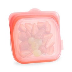 BlendQuik 재사용 가능한 실리콘 식품 보관 가방 1000ml 용량 누출 방지 냉동고 실리콘 백 청소하기 쉽고 재사용 가능한 여행용 가방 퍼플, 핑크, 1개