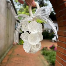 創意手工水晶玫瑰花香薰皂禮盒 可沐浴洗手伴手禮 薰衣草香皂吊飾, 1個, 白色禮盒裝【成品禮盒裝】14顆約21