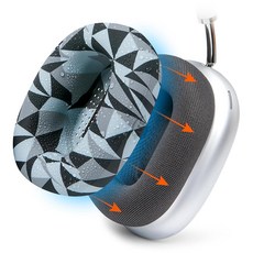 [미국수입정품] WC SweatZ Max - Wicked Cushions 에어팟 맥스용 특허받은 보호 이어패드 커버 | 땀 방지 및 쉬운 세탁 완벽한 블랙 271619, 지오 그레이