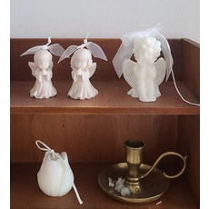 셀라문캔들 천사 캔들 / 집들이선물 인테리어 소품 집들이 선물 향초, 1.미니아기천사세트/White, 4.러브스펠