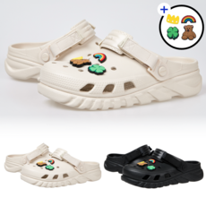 (국내매장판) 크록스 CROCS 듀엣 맥스 II 클로그 슬리퍼 + 신발 악세사리 4종 포함