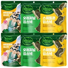 비비고 김스낵 3종 (버터오징어+오리지널+스위트콘), 2세트, 120g