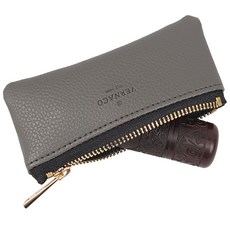 국산 미니 가죽 도장지갑 인감도장케이스, 그레이