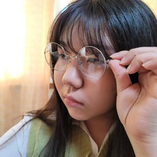 동글이 철테 안경 실버 도수없는안경