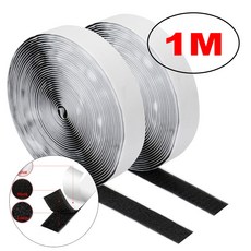 벨크로 테이프 자체 접착 후크 및 루프 패스너 하우스 DIY 매직 탭 자동 강력한 접착제 스트립 스트랩 1-10m 찍찍이 미끄럼방지 고정끈 | 가정용, Black 1M, 20mm, Black 1M, 2) Black  1M - 20mm