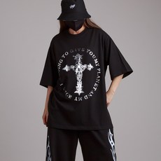 댄마샵 골드 실버 크로스 오버핏 반팔티 방송댄스복 줌바댄스복 에어로빅복