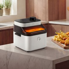 미디어 대용량 스팀 에어프라이어 7.3L 저소음 보이는 투명창 겉바속촉 전기 튀김기, 미디어 화이트, MF-S75W