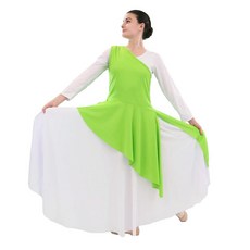 Danzcue 여성용 비대칭 칭찬 댄스 튜닉 (화이트 드레스 미포함) Kiwi 스몰-미디엄 111938