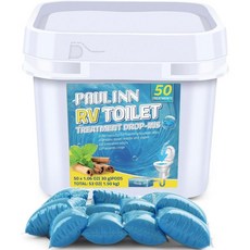 폴린 RV 화장실 처리 드롭인 50개 세트 정화조 포드 보유 탱크 탈취제 블랙 및 그레이 워터 캠핑카 마리나 보트 캠핑
