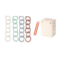 심통 토이링 종이 나무 배합 아기 고리 치발기 국산 장난감, 혼합색상(24P-A구성), 1박스, 토이링+고정스트랩2P