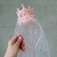 이니디어 생일파티 고깔 왕관 머리띠, 1개, 핑크