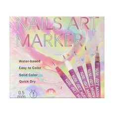 수정문구 12색 네일아트 마카세트, 혼합색상, 1개