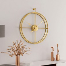 Lebendeco 現代風復古造型金屬靜音掛鐘 L號, 金黃色