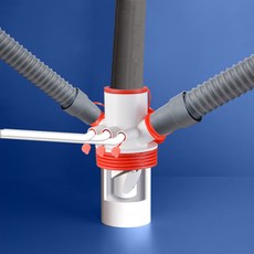 廚房下水道 六通排水管 分水器 防臭 防蟲 防異味 防蟑螂 自動閉合 磁吸關閉(mina百貨)