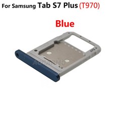 Aocarmo 삼성 호환 갤럭시 호환 탭 S7 플러스 S7 + T870 T875 T970 용 마이크로SD SIM 카드 트레이 슬롯 홀더 교체 부품, 07 Tab S7Plus- Blue, 07 Tab S7Plus- Blue