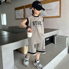 남아 여름 상하복 라운드넥 편한 학생용 시원한 민소매 나시 농구복 세트 상품 유아세트 남아상의 초등상하복 주니어 상품