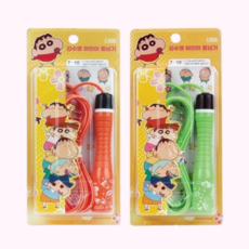 김수열 짱구 줄넘기 CJ-505 어린이 초등 학생 8세 9세 길이조절 연두 주황, 1개