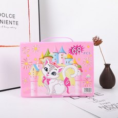 粉貓咪68件畫畫組 美術用品套裝, 047粉貓咪68件畫畫組, 1個
