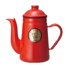 Kalita 鶴嘴琺瑯手沖壺 1.0L 日本製 大嘴鳥壺嘴 職人專用 手沖咖啡壺, 紅色, 1個, 1L