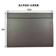 결재판 A3 회사 파일 가죽 클립보드 메모보드 결재 사무실, H. 갈색 베일 45.5x34cm