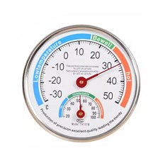 벽걸이 아날로그 정밀 온도 습도계 13cm, 화이트, 1개