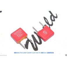 德國WIMA FKS2 2200P (2200PF 2.2nF) 100V 5% 腳距:5mm 金屬膜電容器, 1個