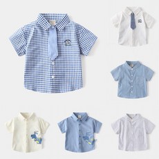 【Arbea】兒童短袖襯衫新款韓版童裝夏款男童紳士學院風短襯衫【C885】