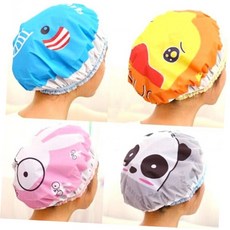 방수 샤워캡 캐릭터 헤어캡 머리카락 염색 파마 헤어드라이 비닐 샴푸모자 SW01006, 팬더