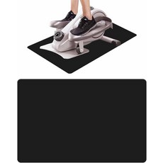 미끄럼 방지 타원형 기계 매트 - 책상 밑 앉는 발 페달 운동기 바닥 보호 및 안정성을 위한 내구성 있는 운동 매트23.7인치 x 15.9인치, 04 Black green