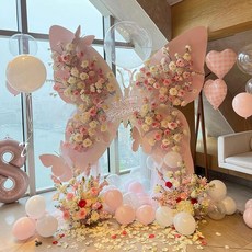 生日派對裝飾套裝：成人禮18歲生日場景布置，蝴蝶KT板網紅拍照打卡背景墻, 1個, 定制 下单告知客服定制信息,【下单备注姓名】蝴蝶生日迎宾牌1不含木架