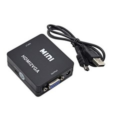 HDMI to VGA 변환 컨버터 - RGB 디지털 to 아날로그 영상 어댑터 - 오디오 출력 지원, 1개